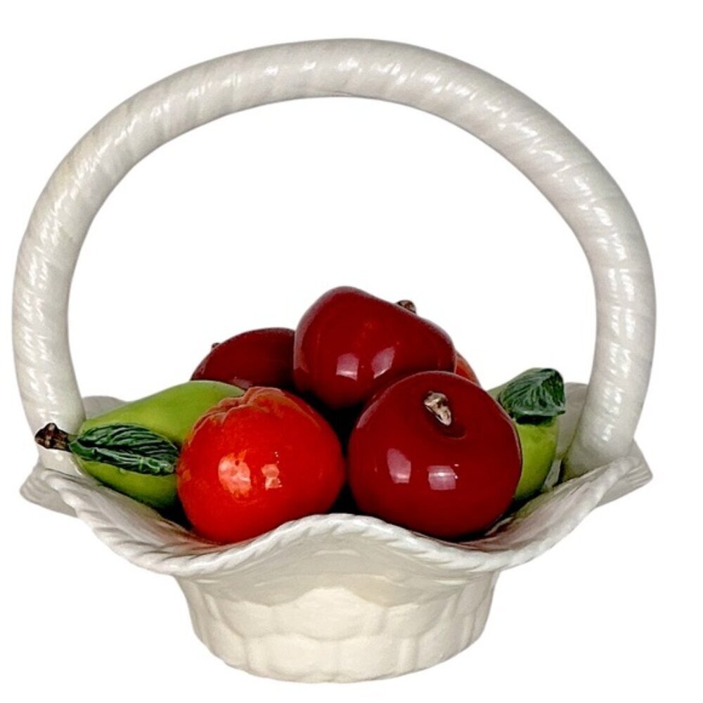 Vintage Ceramic Fruit Basket Apple Orange Pear Mid Century Modern MCM Circa 70’s - Picture 2 of 15